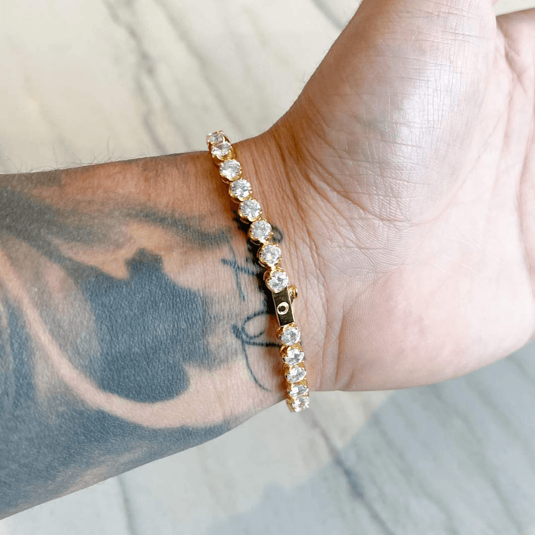 5mm Round Tennis Bracelet - Gold - Cernucci